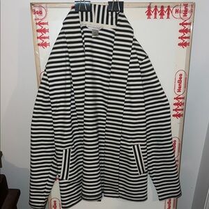 Christopher & Banks Black and White Striped Sweater